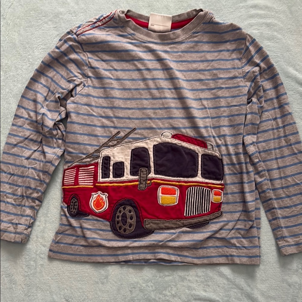 Fire Truck Striped Shirt- soft!